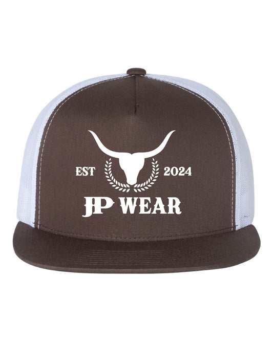 JP WEAR - The Chub Rock- Brown & White  Classic Five Panel Trucker Hat